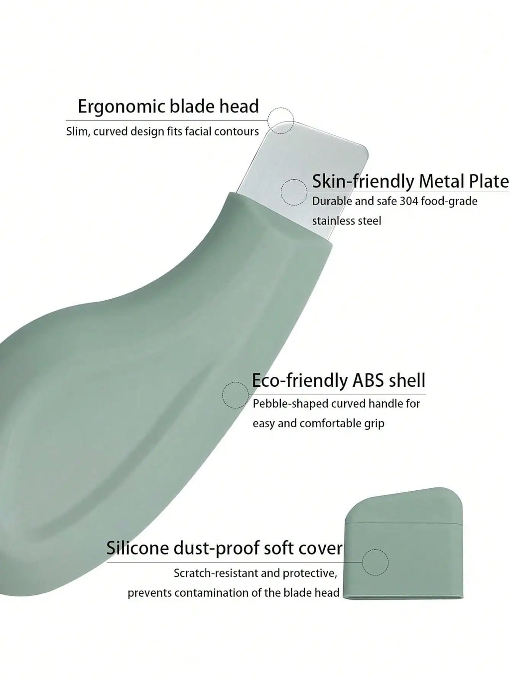Removedor de Puntos Negros para la Nariz – Limpiador Suave de Poros, Espátula Facial de Silicona y Herramienta de Cuidado de Piel