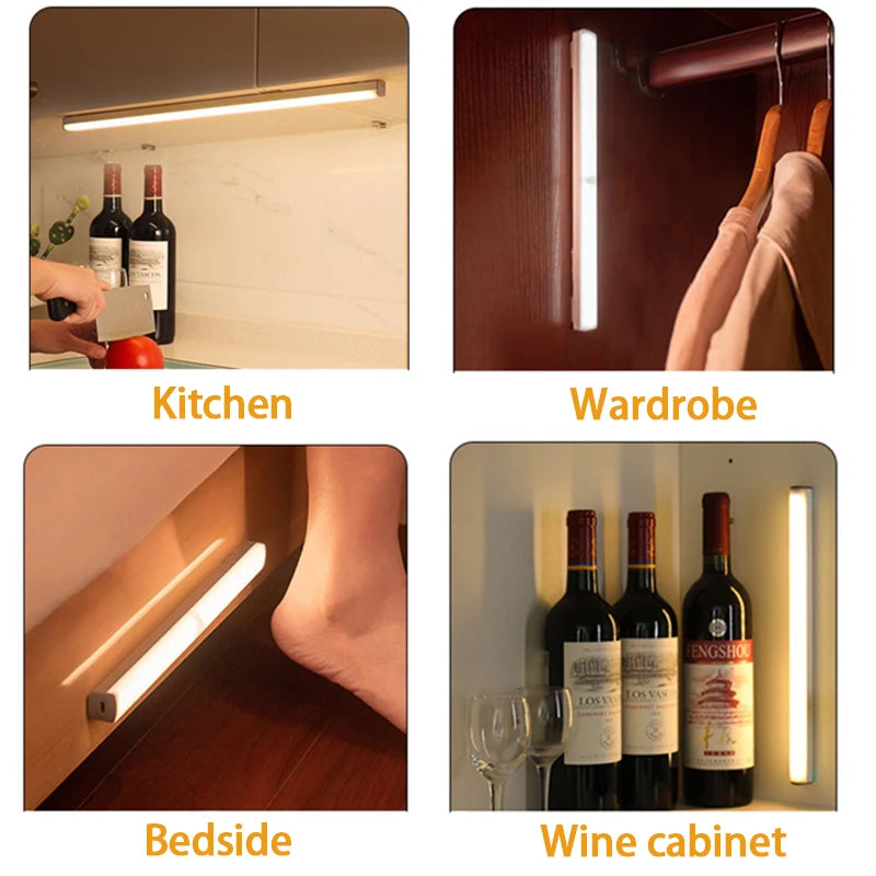 Luz LED con Sensor de Movimiento – Recargable USB-C | Closet, Escaleras y Cocina